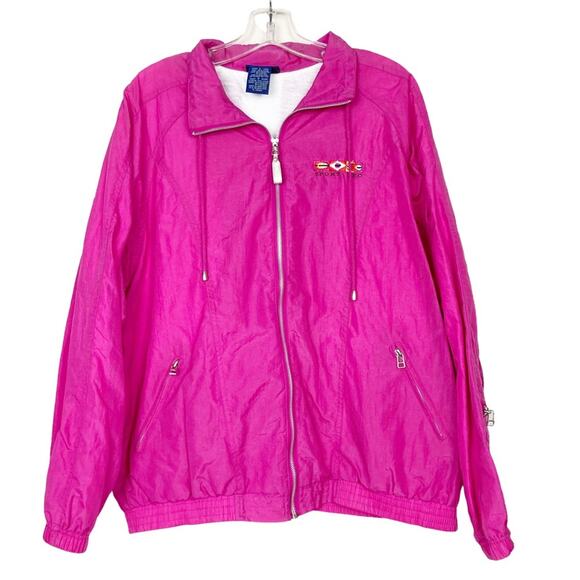 Vintage Catalina Pink Full Zip Windbreaker Sz L - Picture 1 of 8